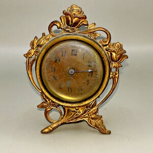 Jennings Brothers Ornate Gilt Metal Antique Clock 395